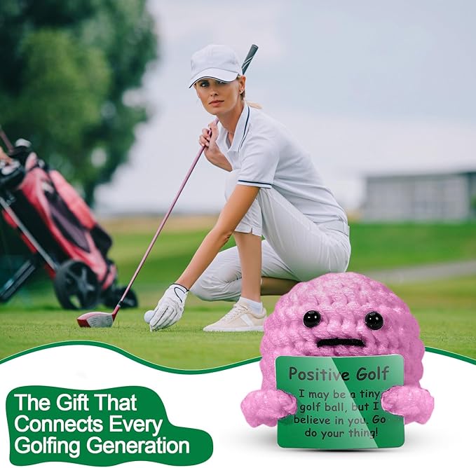 AICase Golf Gifts for Women Funny Positive Golf Ball Crochet Gag Gift Ideas, Emotional Support Nuggets for Women Golfers Accessories Tournament Mom Mothers Day Christmas Easter Birthday Stuff