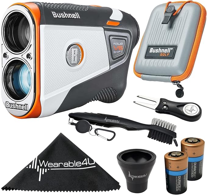 Bushnell Tour V6 / Tour V6 Shift Laser Golf Rangefinder with Wearable4U Bundle