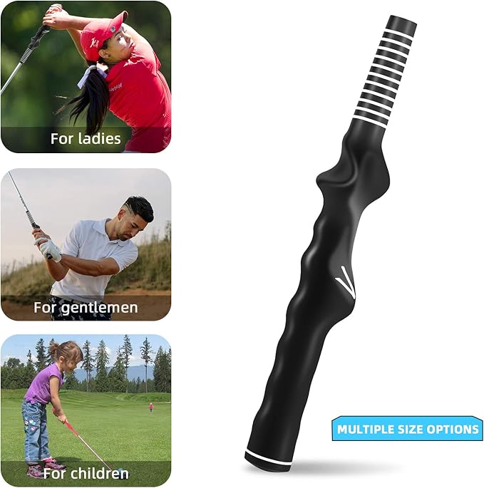 KINGRASP(2 Piece) Golf Club Grip, Golf Swing Trainer Training Grip, Left and Right Hand Auxiliary Practice Teaching aids,Help Kids and Woman Beginner Learn Correct Grip Posture.