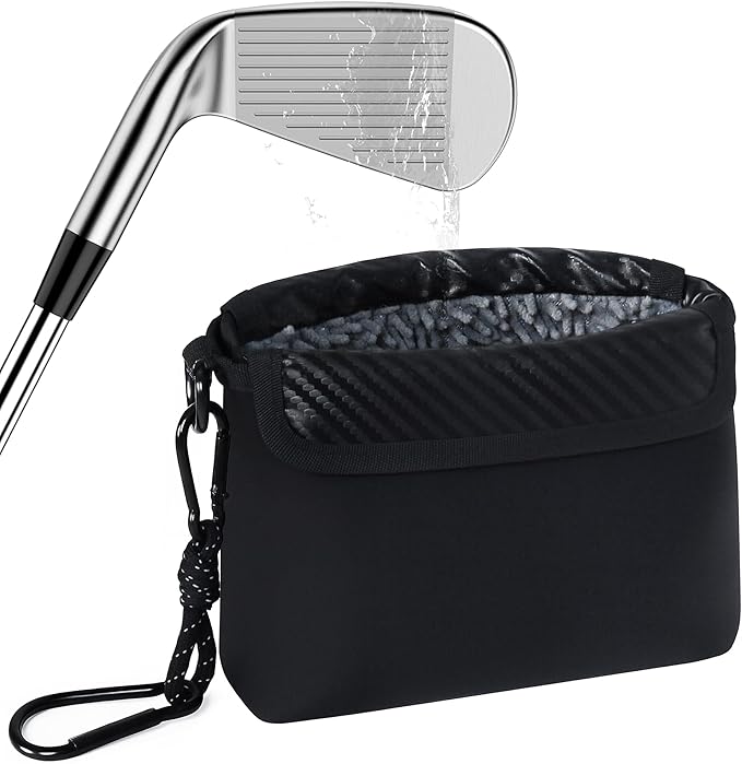 Golf Cleaning Kit Accessories,Golf Club Ball Cleaning Bag,Gift for Christmas,Club Ball Cleaning Bag,Club Brush with Water,Divot Repair Tool,Club Sharpener-Gifts for Men&Women