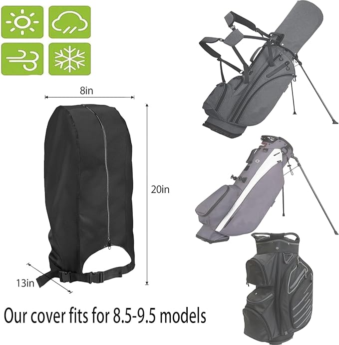 Golf Bag Rain Cover, Portable Rainproof Dustproof Waterproof Raincoat Golf Bag Protector with Zipper Club Bags Raincoat for Golf Bag Devices Golf Push Carts Equipment