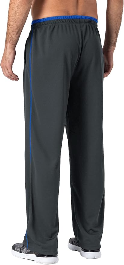 MAGNIVIT Men's Lightweight Sweatpants Loose Fit Open Bottom Mesh Athletic Pants with Zipper Pockets