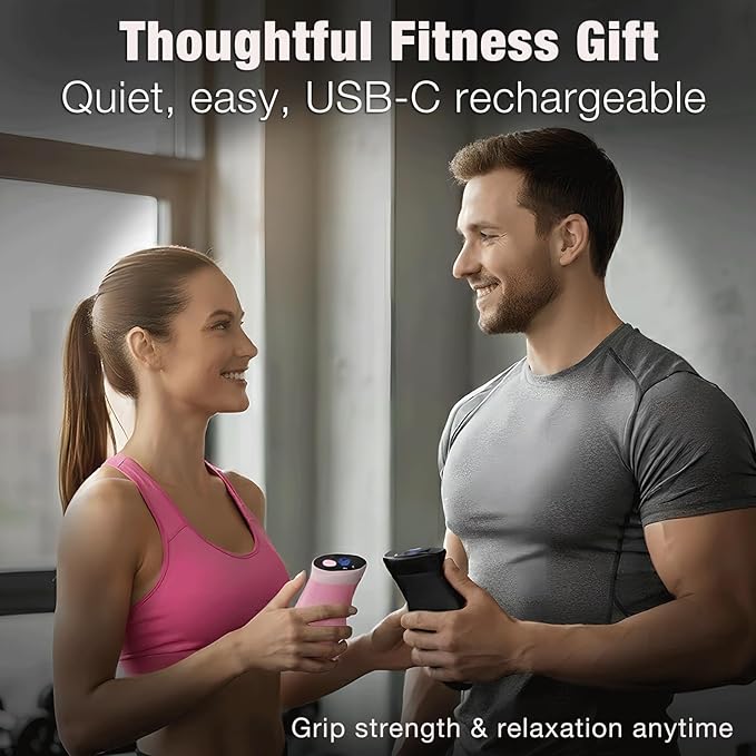 Digital Grip Strength Trainer, 0–440 lb Hand Gripper Strengthener with Real-Time Display (No Sound), 2 Modes: Test & Smart Vibration, Ergonomic Hand Grip & Forearm Strengthener, USB-C Rechargeable Hand Exerciser