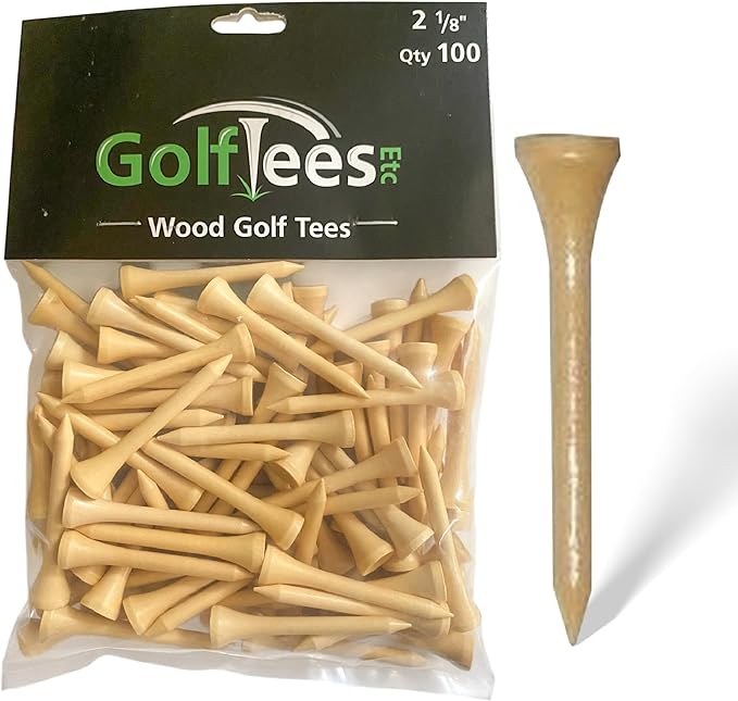 Wood Golf Tees - Standard Golf Tees for Men and Women