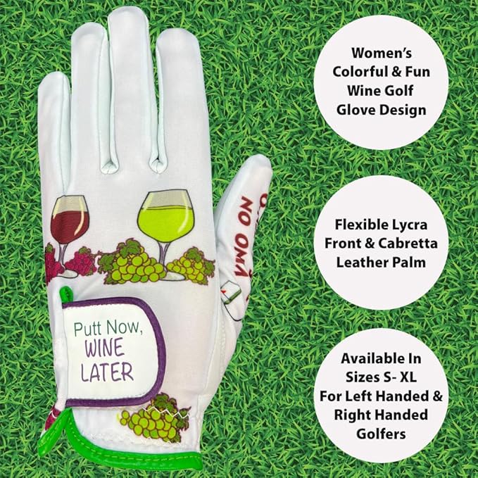 Giggle Golf Women's Golf Glove - Adjustable Strap, Left Hand Gloves for Women
