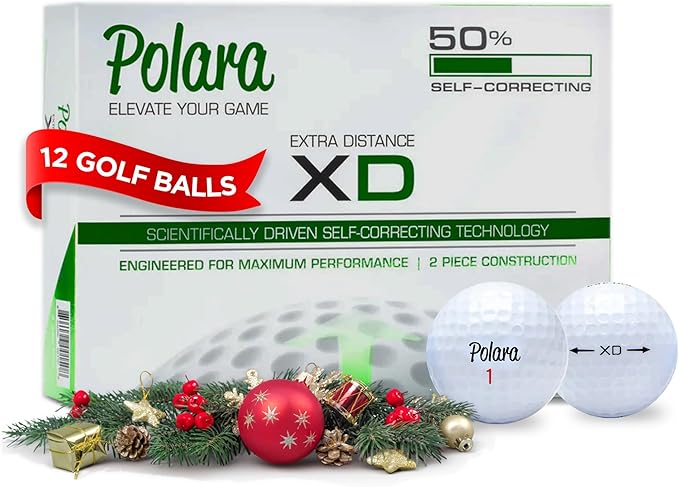 Polara Golf Self-Correcting Golf Balls – Soft Feel, Anti-Slice & Hook Correction, Exceeds USGA Limits, Dimple Pattern, High-Performance Balls for Men & Women