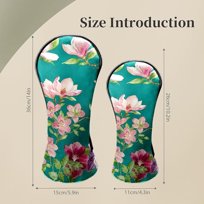 Golf Head Covers Leather Driver Headcover, Premium Golf Club Covers with Anti-Scratch Lining 1/3/5 Wood Head Covers for Golf Clubs for Women Men