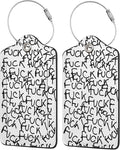 TSA Approved Luggage Tags for Suitcases FUC k it 2 Pack Funny Leather Carnival Cruise Airport Cute Travel Name Tags Golf Bag tag Ships Essentials Privacy Cover ID Label for Women Men