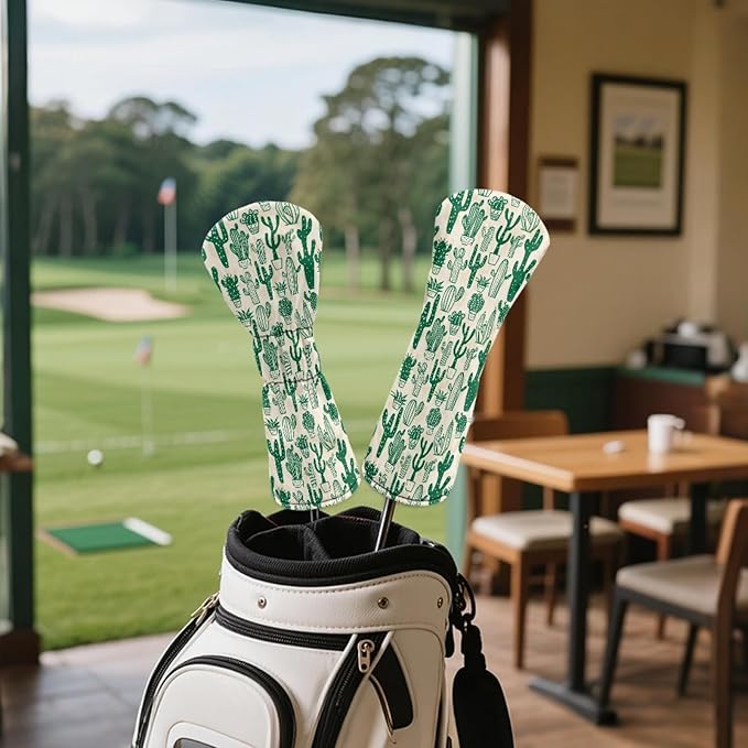 Golf Club Head Covers for Club Protective, Waterproof PU Leather Driver Fairway Wood Hybrid Head Cover