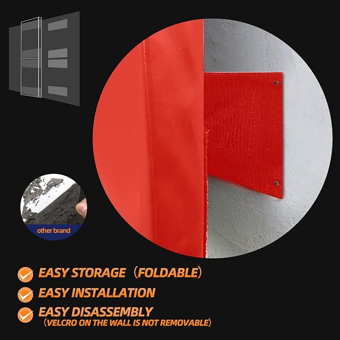 PROGOAL Gym Wall Paddings Basketball Court Wall Protection Pad - 2”Thick Foam Wall Mat Durable Protector for Wall-Mounted Basketball Hoops Garage Taekwondo（60" Lx20 W）