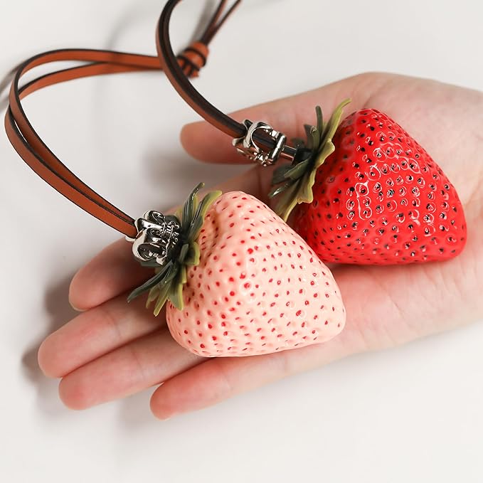 Cherry Bag Charm, Cute Strawberry Fruit Bags Charm Purse Charms Keychain Women Bag for Handbag
