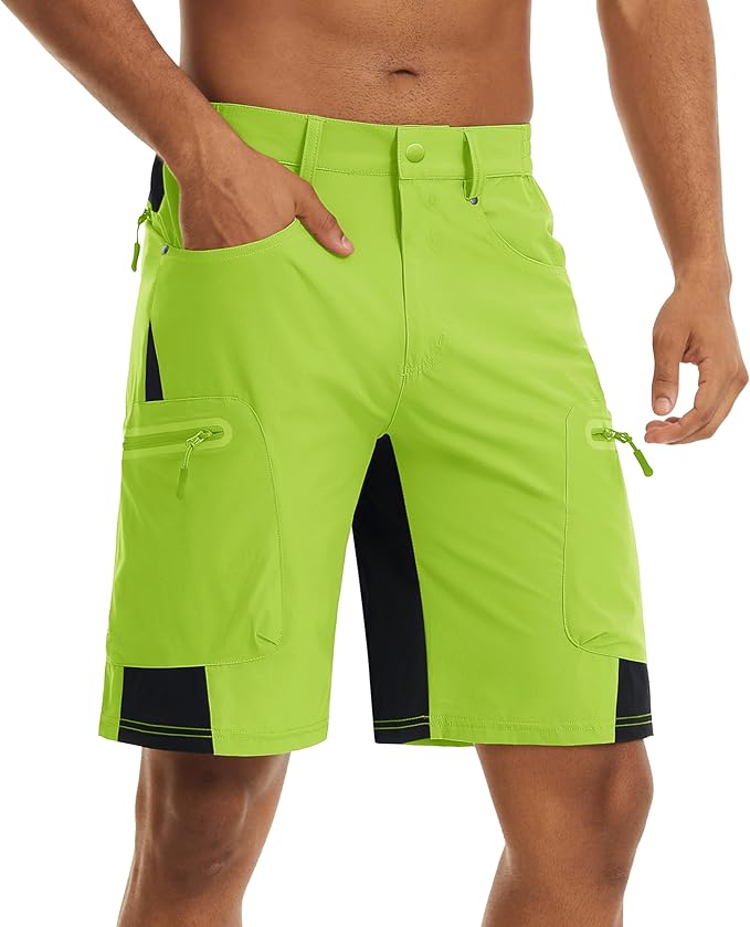 TACVASEN Men's Hiking Cargo Shorts 10" with Zipper Pockets Quick Dry Casual Stretch Golf Work Short Outdoor Summer
