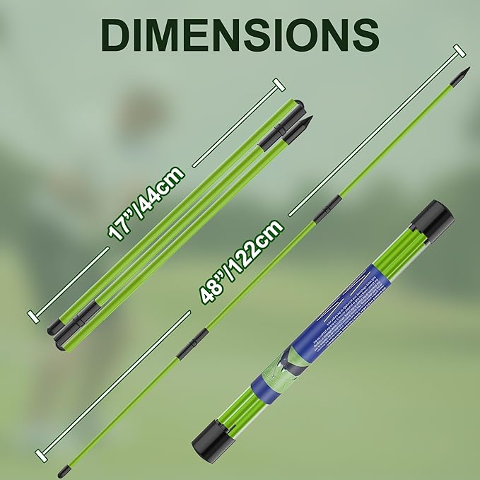 Kulamait 2 Pack Golf Alignment Sticks,Collapsible Golf Alignment Rods 48" Golf Practice Sticks Golf Training Aid for Aiming,Putting,Golf Training Sticks with Clear Tube Case