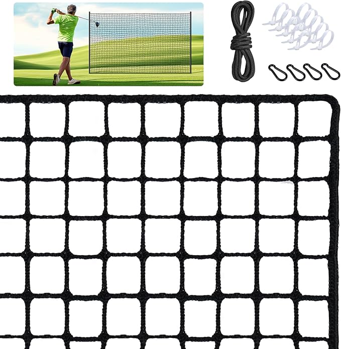 Golf Nets Practice，Sports Nets for Backyard Driving Real Golf Balls10ft to 60ft, Ball Stop Netting for Garage Swing Training, Indoor Outdoor Nylon Heavy Duty Soccer, Basketball, Pickleball Accessories