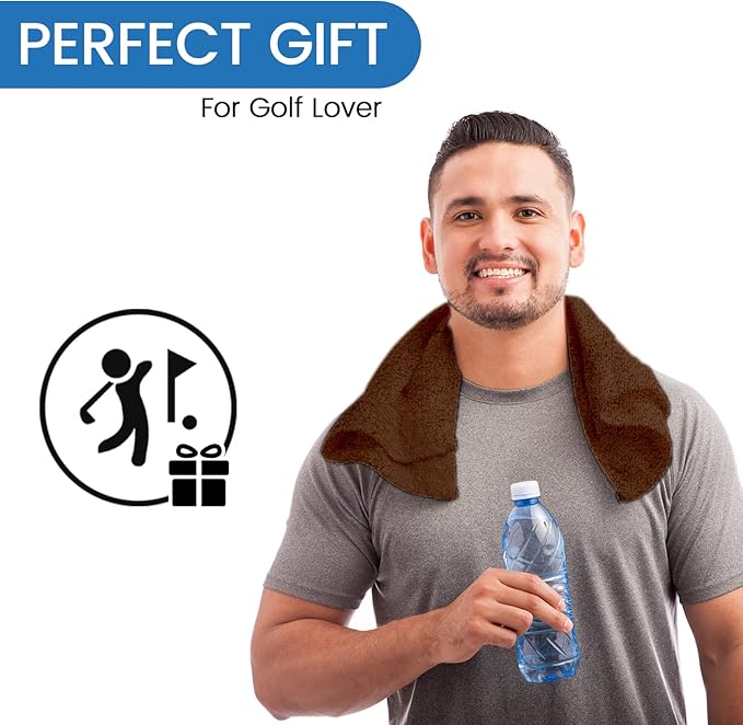 Personalized Passion Golf Towel with Embroidered Name - 16"x26" Custom Golf Towels with Clip - Soft & Highly Absorbent Plush Velour - Easily Wipes Away Sweat and Dirt - Gift for Golfers – Dark Brown