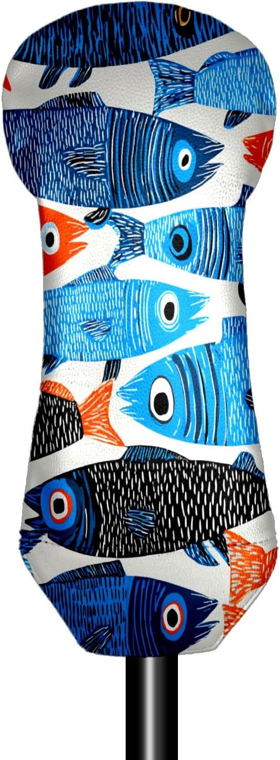 Funny Butterfly Colorful Golf Head Covers for Driver, Fairway, Hybrid & 3 Wood Premium PU Leather with Soft Velvet Lining Waterproof & Scratch-Resistant Unique Golf Gift for Men & Women