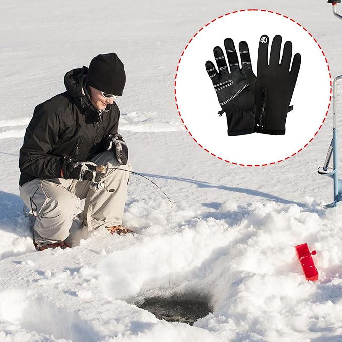 Heated Gloves for Men Women, Fast Heating Fleece Interior Gloves, Windproofing Winter Outdoor for Skiing Cycling Golf Hiking