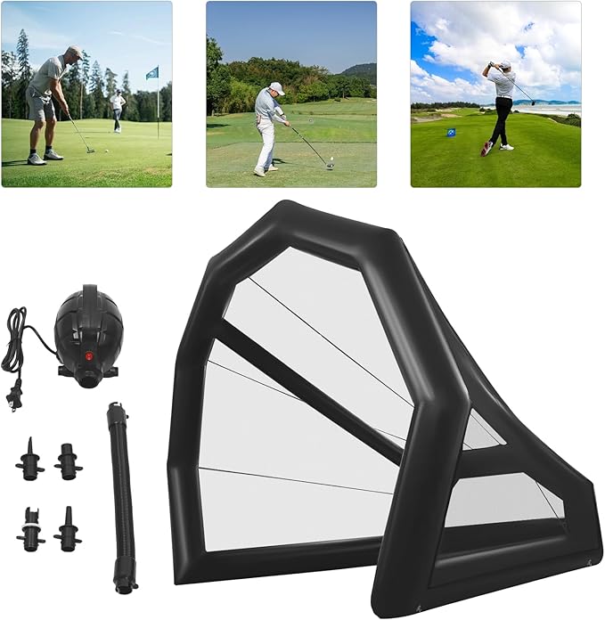 Golf Practice Hitting Net, 11.48x9.84x 9.84 FT Golf Hitting Nets, Large Inflatable Golf Practice Net Cage for Indoor Outdoor Backyard Driving Range for Golfers