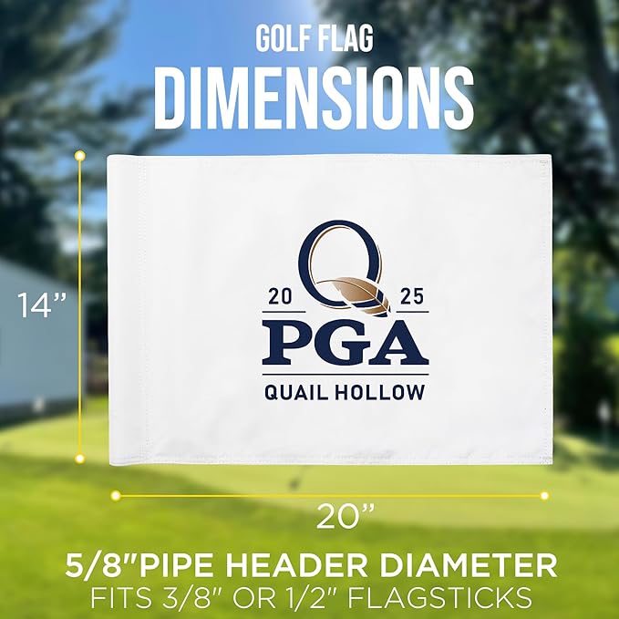 Standard Golf Flag PGA 2025, Tube Insert, 14x20 Inch 420D Nylon Dual-Sided Silk-Screen, Ideal for Practice Putting Green, Driving Range, Course, Club, 1-Pack