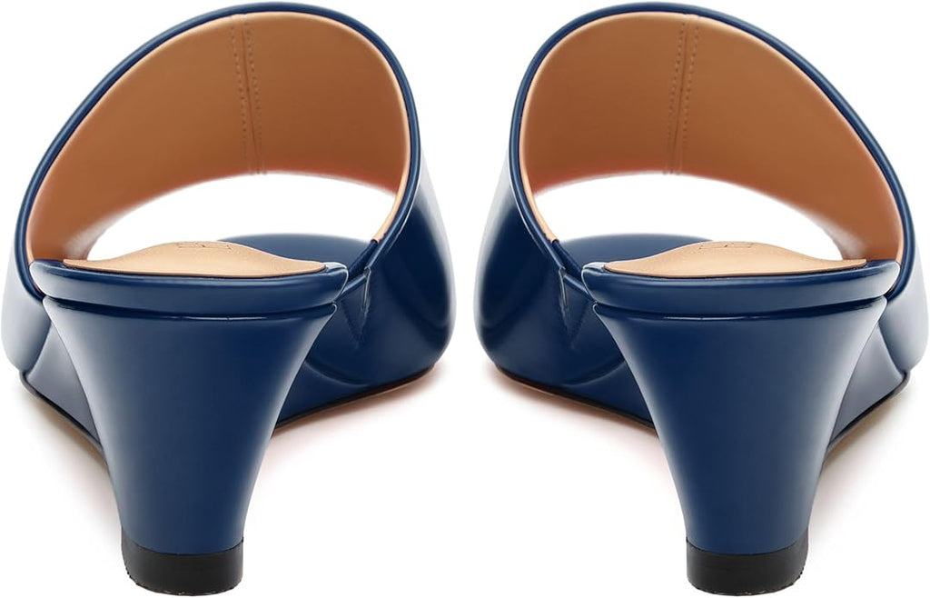 Wedge Sandals for Women Open Toe Wedge Heels Womens Matte High Heel Sandal Round Toe Heeled Wedge Sandals Slip on Casual shoes 2 inch