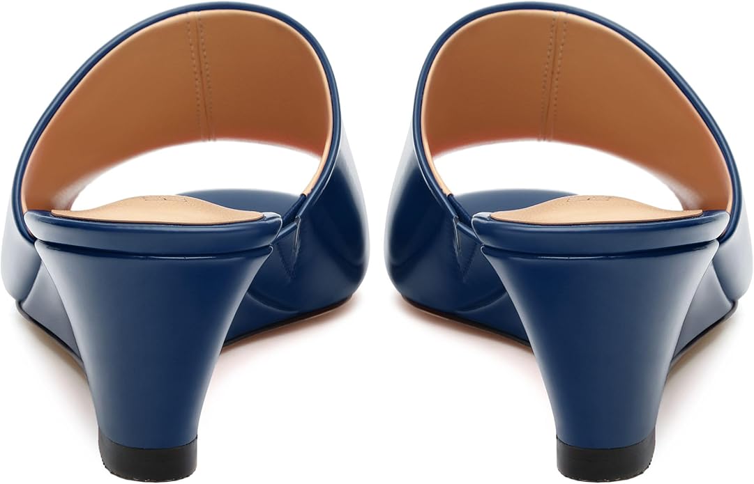 Wedge Sandals for Women Open Toe Wedge Heels Womens Matte High Heel Sandal Round Toe Heeled Wedge Sandals Slip on Casual shoes 2 inch