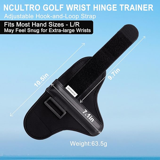 Golf Wrist Brace | Golf Wrist Training Aid - Adjustable Wrist Trainer & Swing Training Aid with Internal Medical-Grade Splint for Left/Right Handed | Golf Wrist Hinge Trainer for Injury Recovery