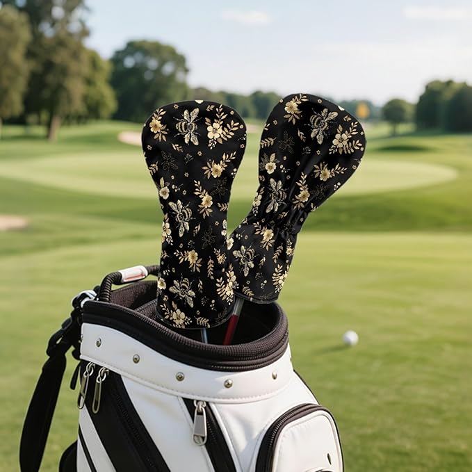 Golf Club Head Covers for Club Protective, Waterproof PU Leather Driver Fairway Wood Hybrid Head Cover