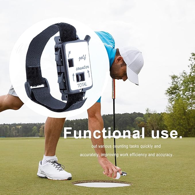 Handheld Golf Score Counter - Manual Golf Shot Counter, Wristband Strokes Score Keeper | Counting Device Clicker Band, Handheld Tally Watch Scorer for Sports Games