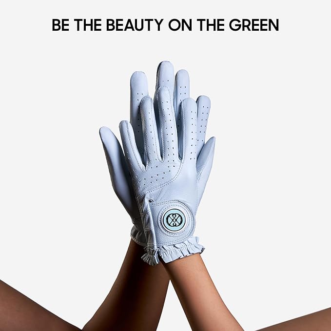 CLAPLEY Women’s Golf Glove – Premium Cabretta Leather with Magnetic Ball Marker, Breathable Design, Good Elasticity, Precious Gift for Golfers, Super Soft Feel, Left and Right Hand, Secure Fit