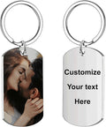 Custom Keychains with Picture Personalized Photo Logo Text Customized Key Chain for Boyfriend Dad Men Women Gifts