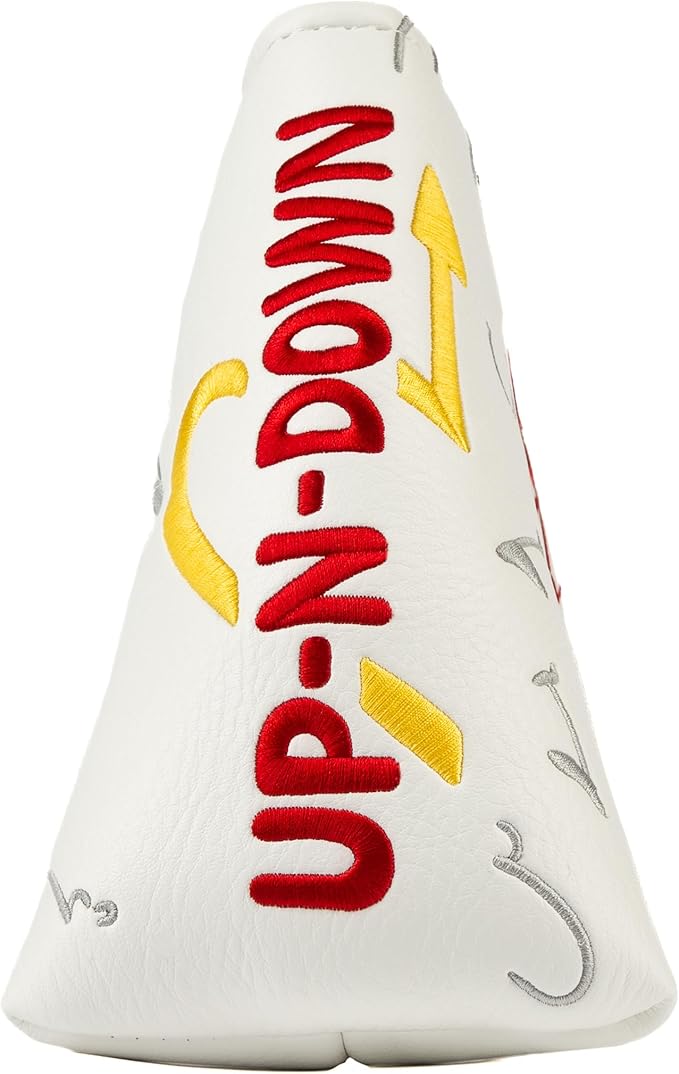 Blade Putter Headcover - Premium PU Leather Golf Club Cover with Fur Lining & Magnetic Closure - Embroidered Design, UV Resistant - Up and Down