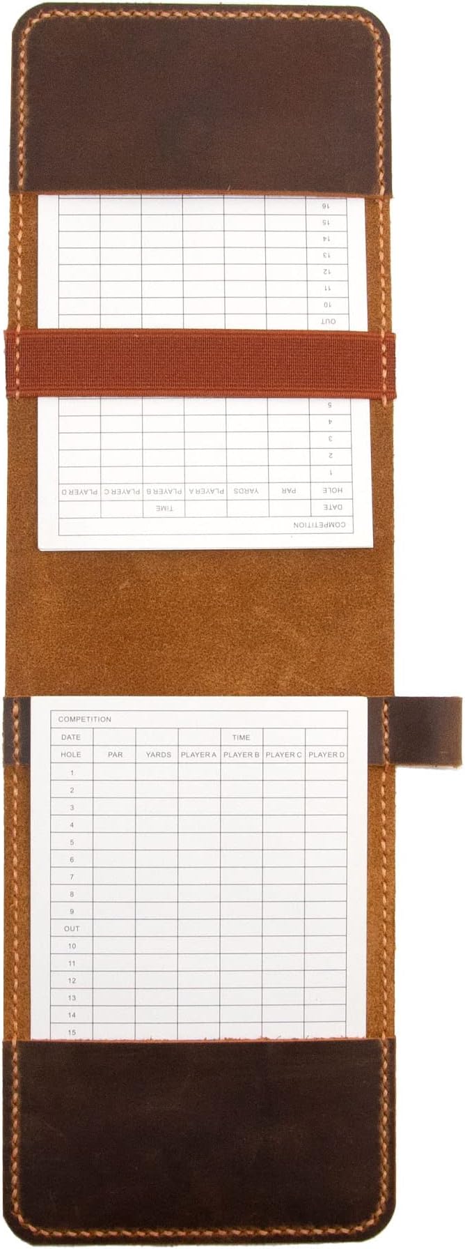 Personalized Golf Scorecard Holder Leather Hand Stitched, Yardage Book Holder, Golfers Gift, Gift for Him, Gift for Dad, Leather Golf Gifts