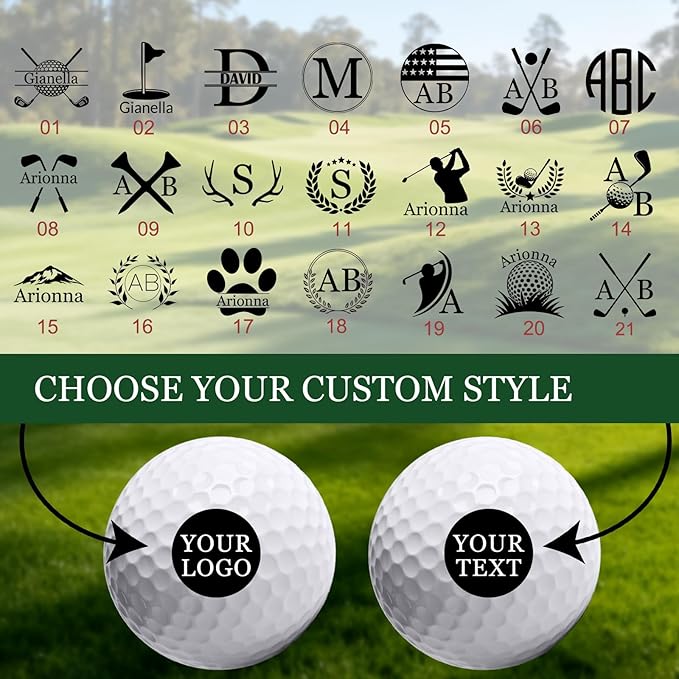 Custom Golf Ball Stamp Personalized Golf Ball Marker with Monogrammer Name Logo Customized Golf Stamper Waterproof Ink Accessories Gifts for Men Golfer Dad Husband