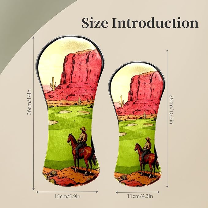 Golf Head Covers Leather Driver Headcover, Premium Golf Club Covers with Anti-Scratch Lining 1/3/5 Wood Head Covers for Golf Clubs for Women Men
