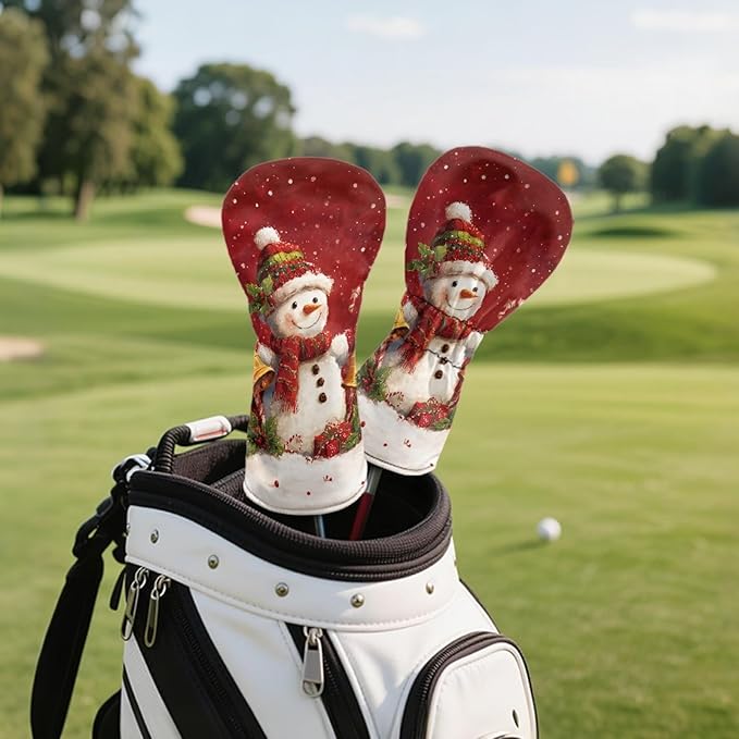 Golf Club Head Covers for Club Protective, Waterproof PU Leather Driver Fairway Wood Hybrid Head Cover