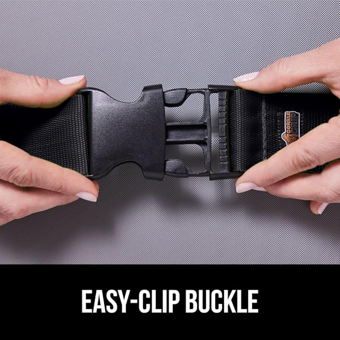 GORILLA GRIP Heavy Duty Adjustable Luggage Straps for Suitcases, Easy to Identify Travel Belt Connector Holds Suitcase Together, Extends Life of Bag, Strap Connects Two Bags, Accessories 2 Pack Black