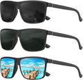 KALIYADI Polarized Sunglasses for Men and Women, Mens Sun Glasses with UV Protection for Driving Fishing Golf (3 Packs)