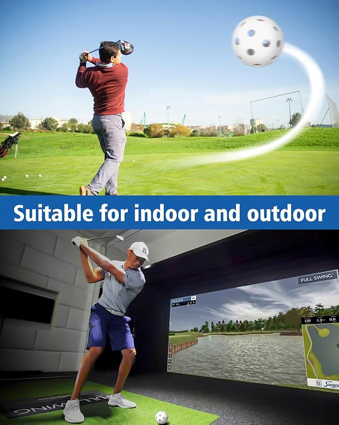 35 Pack Practice Golf Balls Limited Flight Plastic Golf Balls 42mm Practice Golf Balls for Backyard Golf Training Balls for Swing Practice, Airflow Hollow (Multiple Colors)