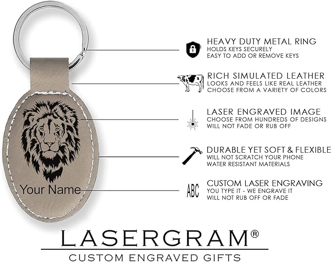 LaserGram Oval Keychain, Golfer Golfing, Personalized Engraving Included (Light Brown)
