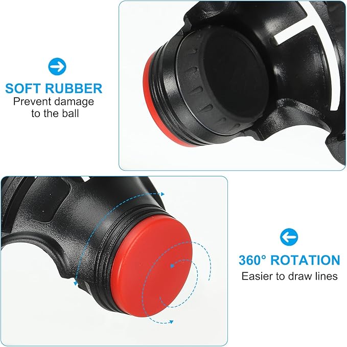 PATIKIL Golf Ball Marker Stencil 360 Degree Triple Track Golf Ball Alignment Marking Tool Line Drawing Marker with Marker Pens for Men Women