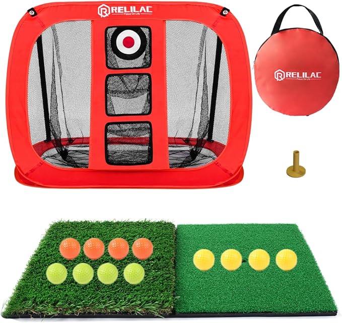 Pop Up Golf Chipping Net - Indoor/Outdoor Golfing Target Accessories for Backyard Accuracy and Swing Practice - Gifts for Men, Dad, Husband, Women, Kid, Golfers
