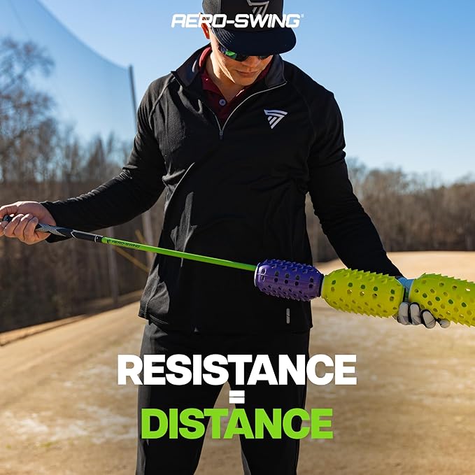Aero Stiff Shaft, Golf Training Aid and Warm Up Tool, Speed Stick for Golf, Golf Swing Trainer, Improves Swing Speed, Wind Resistance, Adjustable Pineapples, Gain Up to 30 Yards On Your Drive
