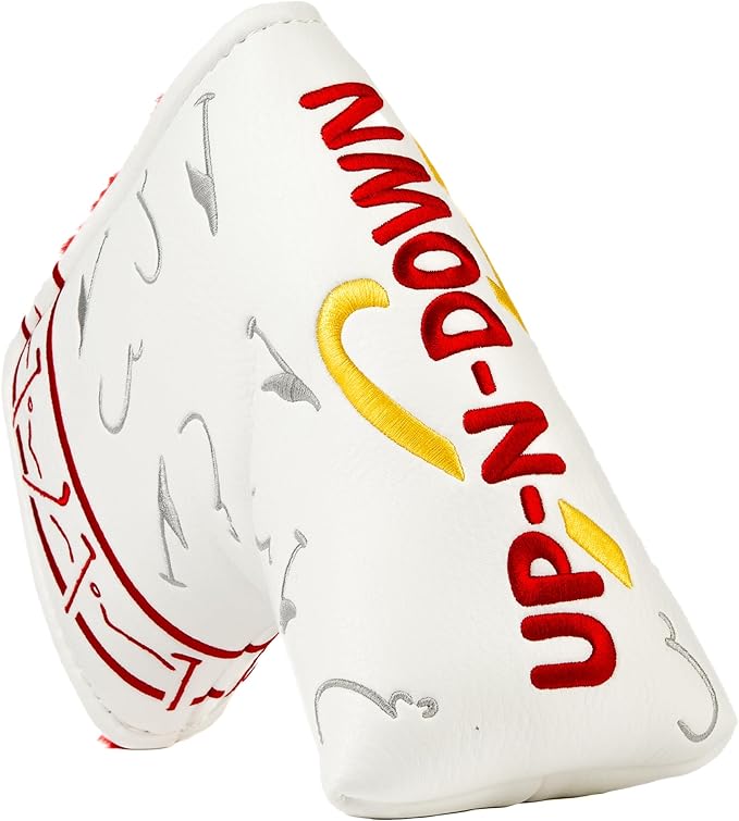 Blade Putter Headcover - Premium PU Leather Golf Club Cover with Fur Lining & Magnetic Closure - Embroidered Design, UV Resistant - Up and Down