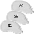 Premium Magnetic Leather Iron and Wedge Golf Club Head Covers | Set of 10 | Fits Most Clubs | Embroidered Club Label on Both Sides of Club Head Cover