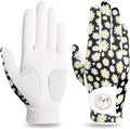 FINGER TEN Stylish Golf Gloves Women with Ball Marker 1 Pack for Left or Right Hand, Breathable Glove with Fashion Patterns for Ladies Right Left Handed Golfer