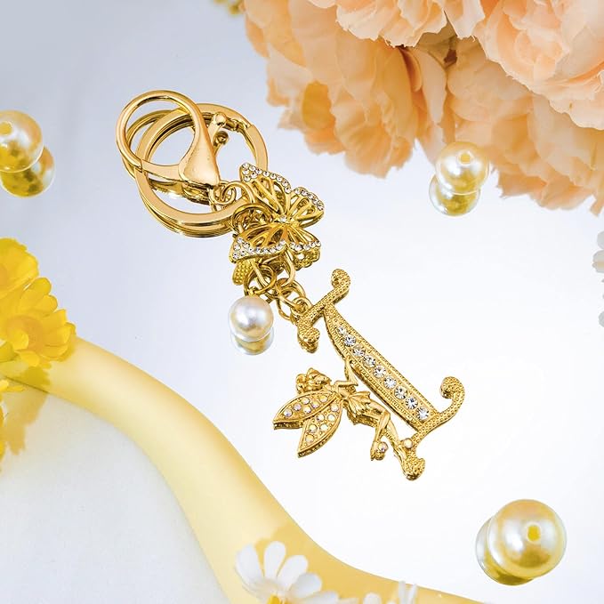 Initial Keychain Bag Charm Women Purse Charms for Handbags Accessories Charm for Wallet Butterfly Pendant for Girls