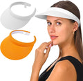 2 Pack Visor Women Men Sun Hat Clip On Visors Adjustable Sport Wide Brim Cap