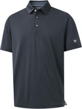 M MAELREG Golf Shirts for Men Moisture Wicking Jacquard Breathable Performance Dry Fit Collared Mens Polo Shirts Short Sleeve