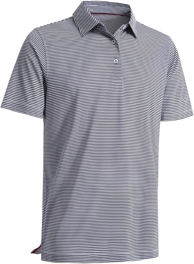 Golf Shirts for Men Dry Fit Short Sleeve Print Performance Moisture Wicking Polo Shirt