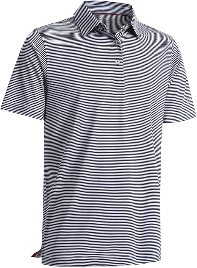 Golf Shirts for Men Dry Fit Short Sleeve Print Performance Moisture Wicking Polo Shirt